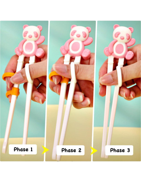 Juego de Palillos Panda para Niños ChaLeeMoo 3 Piezas