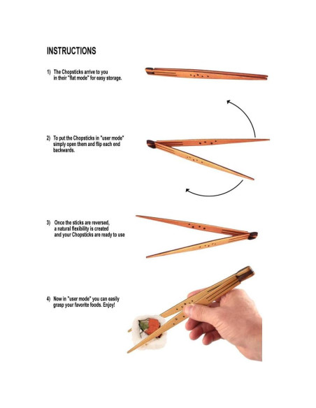 Palillos Plegables de Madera de Cerezo Hechos en EE.UU.