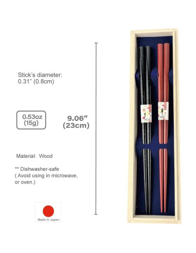 Palillos Japoneses Premium Terra 23 cm Reutilizables