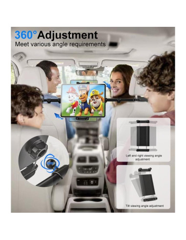 Soporte para Tablet de Reposacabezas Kolasels 4-13" Negro