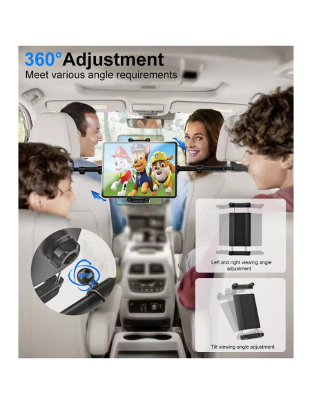 Soporte para Tablet de Reposacabezas Kolasels 4-13" Negro