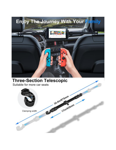 Soporte para Tablet de Reposacabezas Kolasels 4-13" Negro