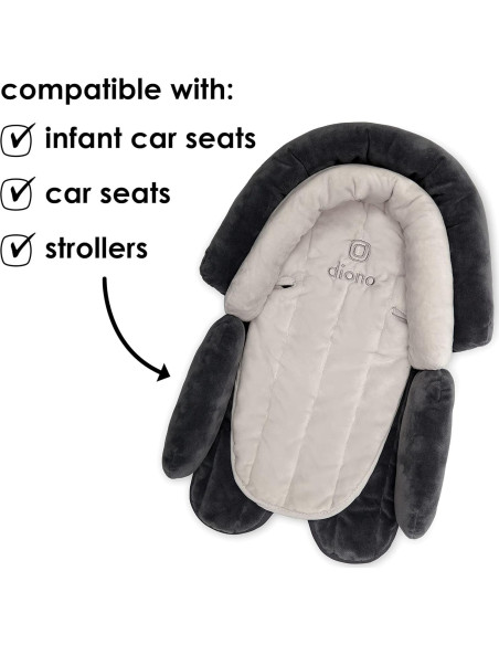 Soporte de Cabeza Diono Cuddle Soft 2-en-1 Gris Ártico