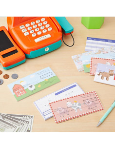 Kit de Cheques Falsos para Niños Blue Panda - 150 Hojas Educativas 2