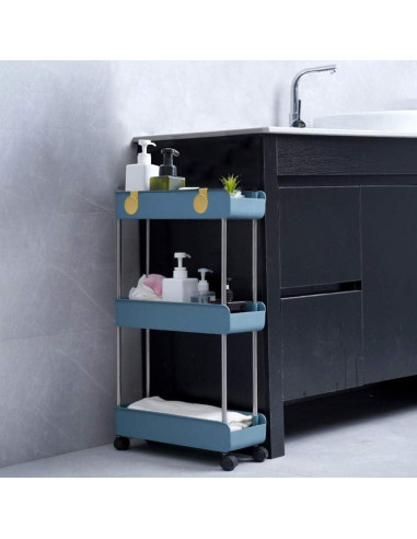 Estante Móvil Slim 3 Niveles Melody House Azul Marino