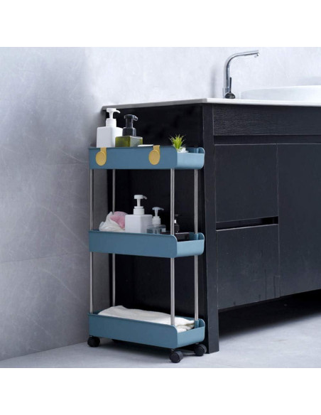 Estante Móvil Slim 3 Niveles Melody House Azul Marino