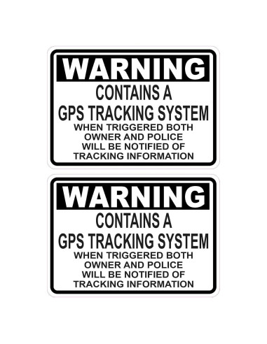 StickerTalk Stickers Vinilo GPS Advertencia 2 Piezas