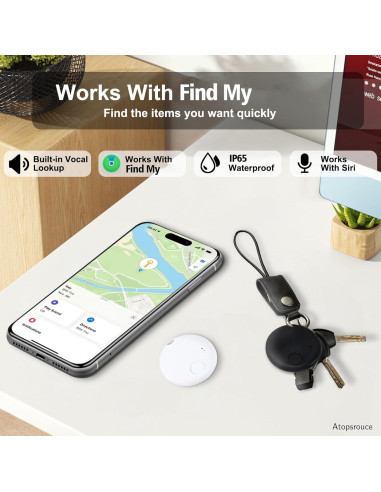 Localizador Bluetooth Atopsrouce Air Tag - 1 Pack, Compatible iOS