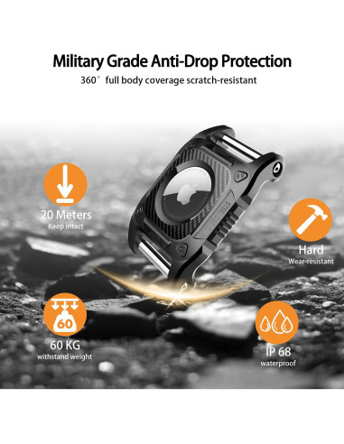 Soporte Airtag para Collar de Perro Sicthy Negro Impermeable