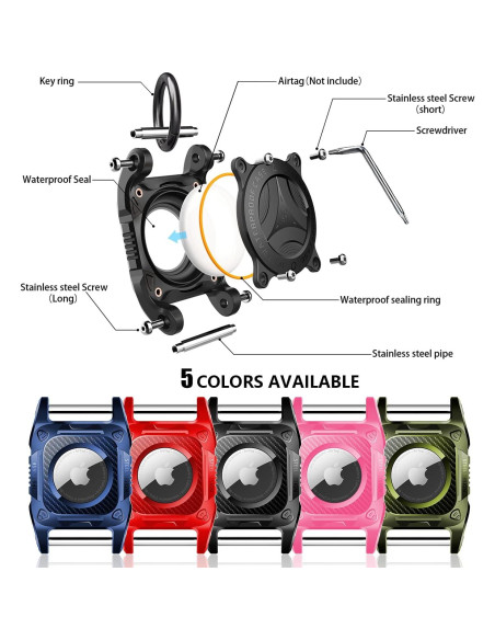 Soporte Airtag para Collar de Perro Sicthy Negro Impermeable