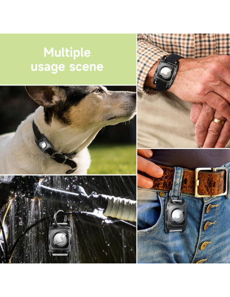 Soporte Airtag para Collar de Perro Sicthy Negro Impermeable