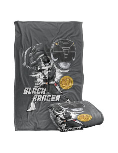 Manta Power Rangers Ranger Negro 91x147 cm Microfibra Suave