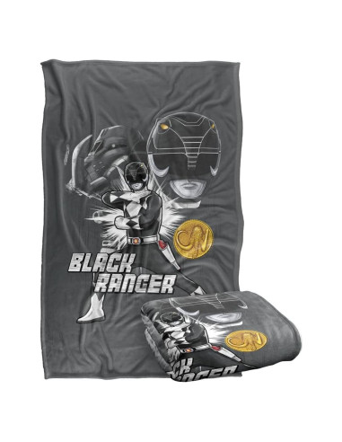 Manta Power Rangers Ranger Negro 91x147 cm Microfibra Suave