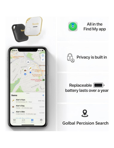 Etiqueta Localizadora de Llaves Nutale F11XD, Paquete de 4, iOS