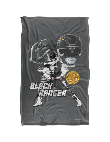 Manta Power Rangers Ranger Negro 91x147 cm Microfibra Suave