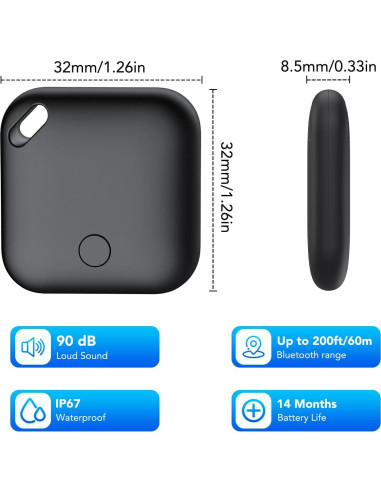 Etiqueta de Rastreo Bluetooth CASCHO S2 - 2 Piezas, IP67