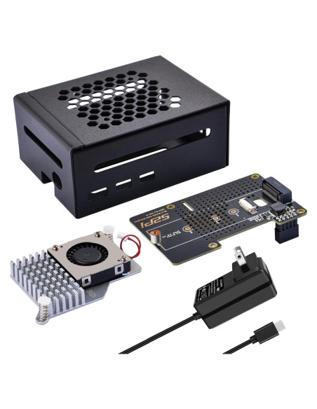 Caja de Metal GeeekPi para Raspberry Pi 5 con Enfriador y Fuente 27W