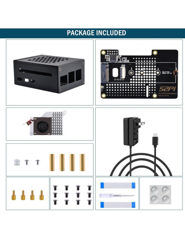 Caja de Metal GeeekPi para Raspberry Pi 5 con Enfriador y Fuente 27W