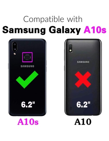 Funda Flip Wallet Samsung Galaxy A10S Cuero PU Negro con Soporte