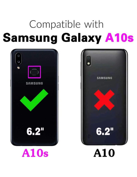 Funda Flip Wallet Samsung Galaxy A10S Cuero PU Negro con Soporte