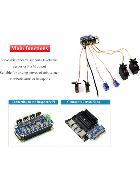 Controlador Servo HAT UeeKKoo 16 Canales I2C 12-Bit