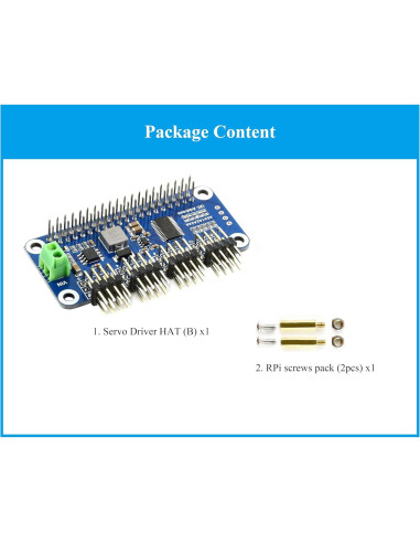 Controlador Servo HAT UeeKKoo 16 Canales I2C 12-Bit