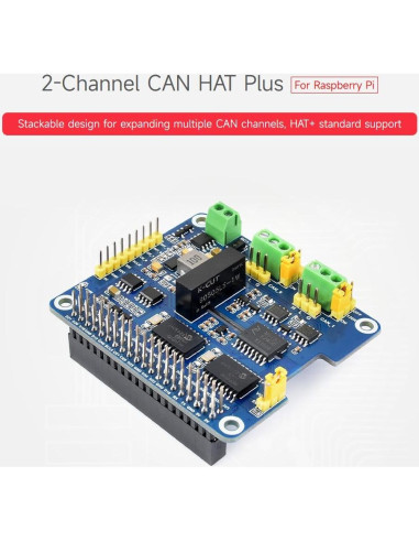 HAT de Expansión CAN Aislado Waveshare 2 Canales para Raspberry Pi