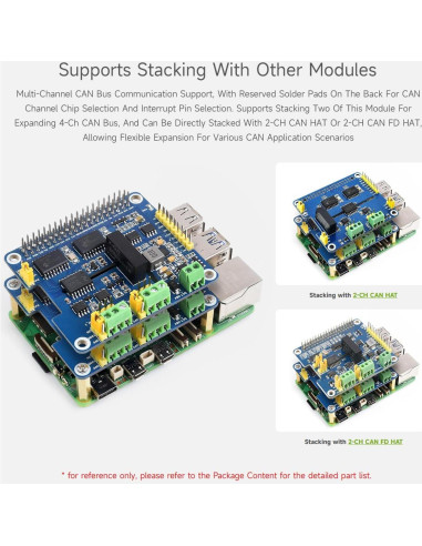 HAT de Expansión CAN Aislado Waveshare 2 Canales para Raspberry Pi
