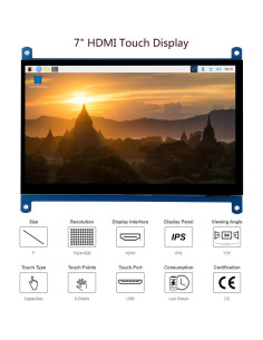 Pantalla táctil LCD IPS 7" Waveshare 1024x600 HDMI 2