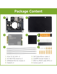 Módulo 5G Waveshare SIM8262A-M2 HAT para Raspberry Pi 5 2