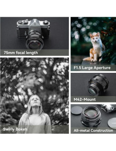 Lente Manual TTArtisan 75mm f1.5 Bokeh Enredado M42 2