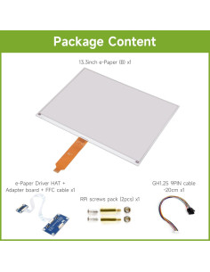 Pantalla E-Paper 13.3" Waveshare HAT 960x680 Compatible Raspberry Pi 2