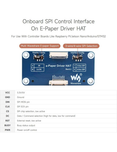 Pantalla E-Paper 13.3" Waveshare HAT 960x680 Compatible Raspberry Pi