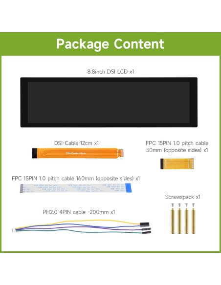 Pantalla Táctil DSI 22.4 cm Waveshare para Raspberry Pi 5/4B/3B