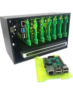 Caja Clúster C4Labs para Raspberry Pi 5/4/3 - Negro Lima 2