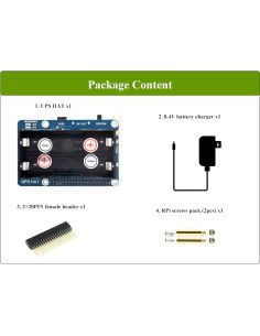 Fuente de Alimentación Ininterrumpida UPS HAT UeeKKoo para Raspberry Pi 4B/3B+ 2