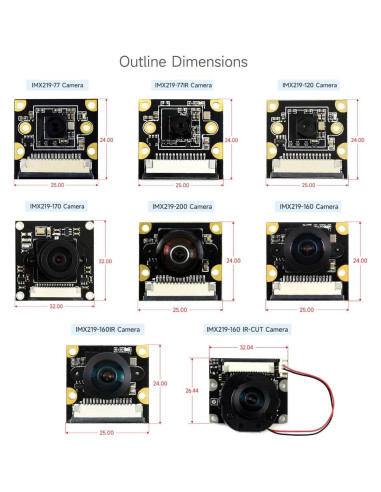 Cámara IMX219-160 Waveshare 8MP 160 FOV Compatible Raspberry Pi 5