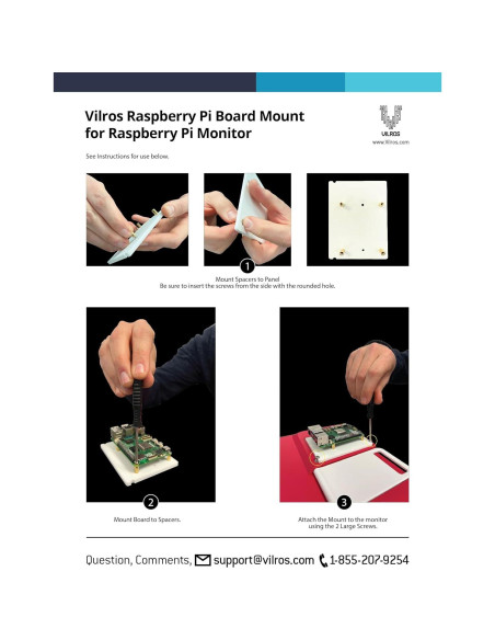 Monitor 15.6" Vilros Raspberry Pi con Panel y Accesorios