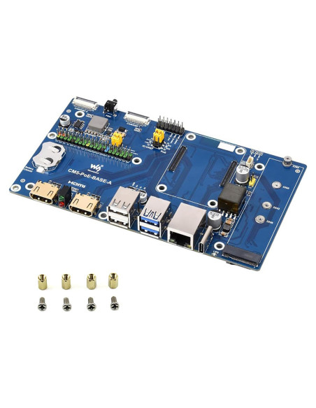 Placa Base PoE iiunius para Raspberry Pi CM5 con Soporte NVMe