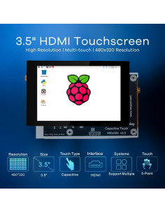 Pantalla Táctil Capacitiva OSOYOO 3.5" HDMI para Raspberry Pi 2
