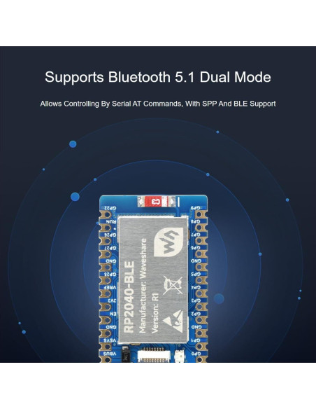 Placa de desarrollo RP2040-BLE Waveshare con USB tipo C