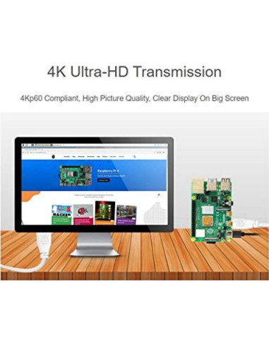 Cable Micro HDMI a HDMI TOP1 1M 4K Ultra HD Raspberry Pi 4