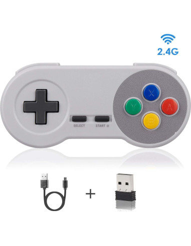 Paquete de 2 Controladores Inalámbricos USB Suily para SNES y NES
