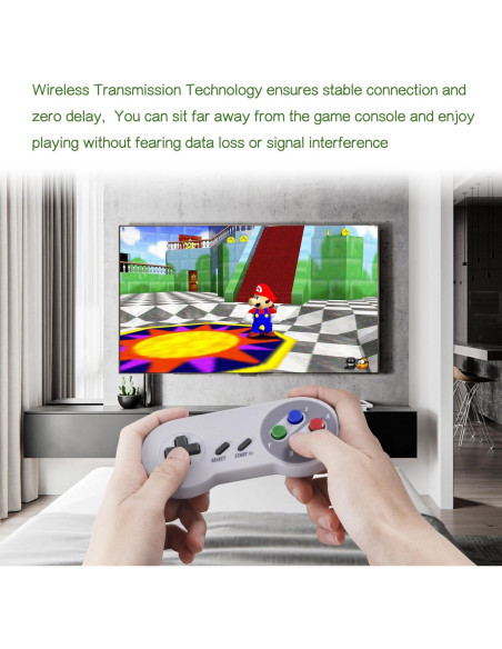 Paquete de 2 Controladores Inalámbricos USB Suily para SNES y NES