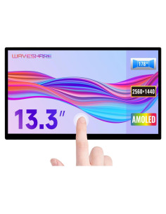Pantalla Táctil AMOLED 13.3" 2K Waveshare 2560x1440 HDMI/Type-C