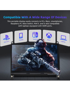 Monitor LCD 7" iPistBit 1024x600 para Raspberry Pi y Mini PCs 2