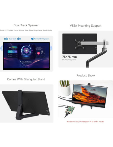 Pantalla Táctil AMOLED 13.3" 2K Waveshare 2560x1440 HDMI/Type-C