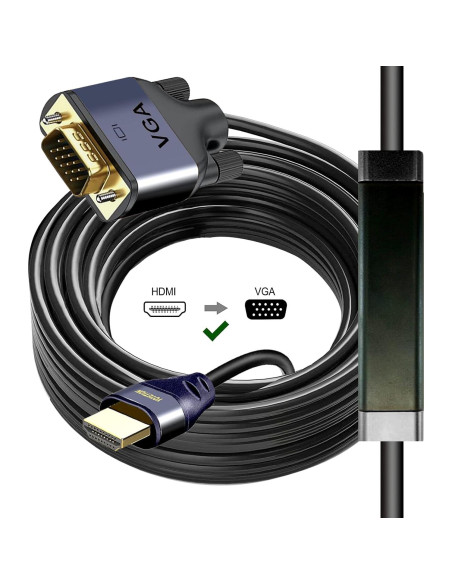 Cable HDMI a VGA 9.14m Lianjie 1080p Full HD Unidireccional