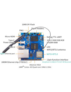 Computadora de Placa Única Orange Pi Zero 3 4G 4GB 4K 2