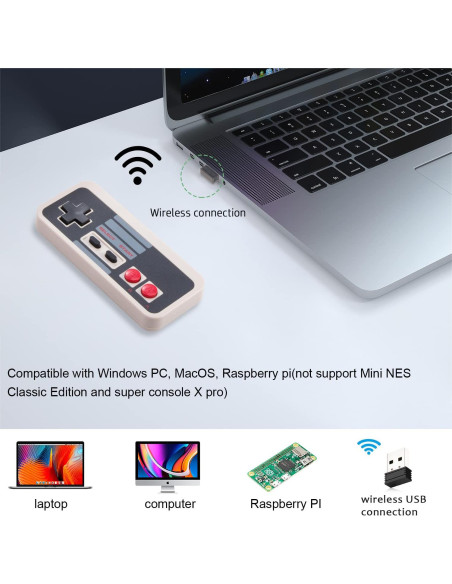 Controlador Inalámbrico KIWITATA NES USB para Juegos Retro PC